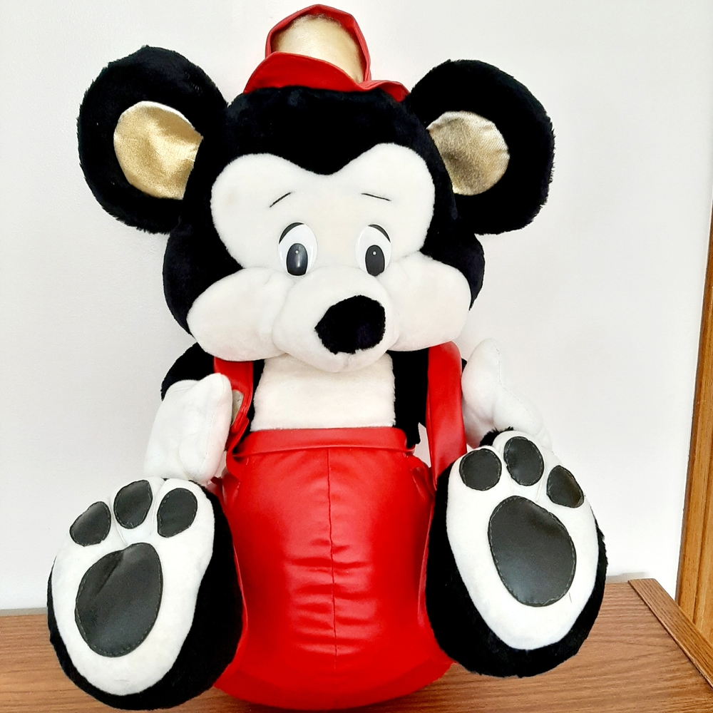 Vintage Rare Large Charming Plush Toy with Leather  Red Outfit